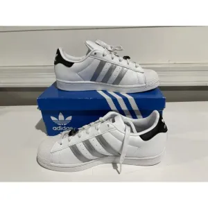Adidas Superstar Shoes White Metallic Silver Womens Size 7 Shoes Trainers