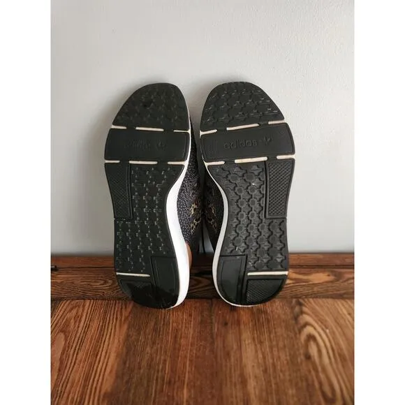 Adidas Swift Run 22 Women's Sneaker Shoes Size 7.5 Black Leopard EUC