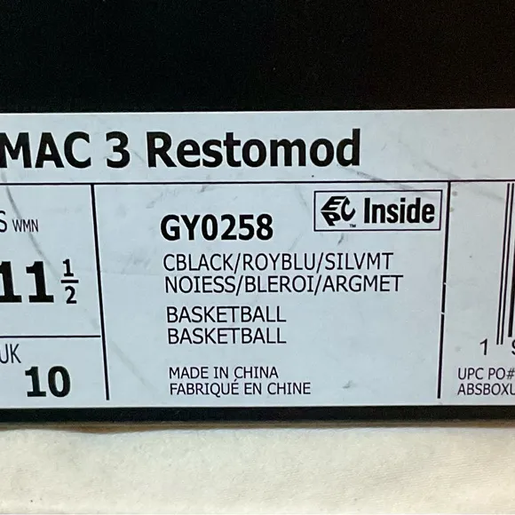 Adidas TMAC 3 Restomod Shoes Size 10.5