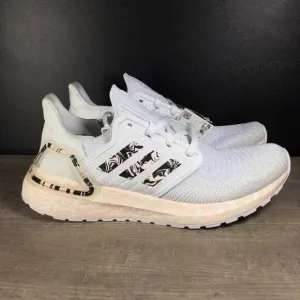 Adidas Ultraboost 20 Glam Pack White Pink Running Shoes FW5721 Women's Size 5.5