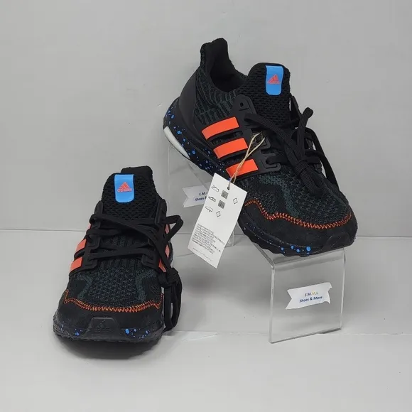 Adidas ULTRABOOST 5.0 DNA Running Shoes Black Orange HR1796 Men's Size 6.5 New