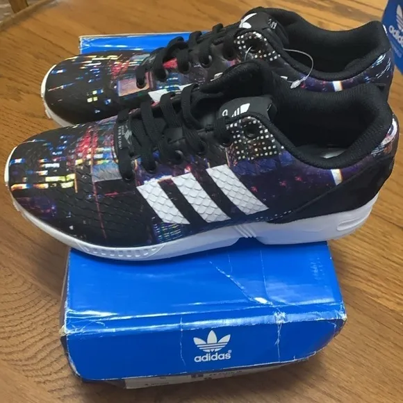 Adidas ZX FLUX Torsion Originals Black Print Size 9 NWT NWB