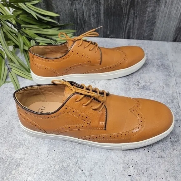 Adolfo | Camel Wingtip Oxford Tie Dress Shoes