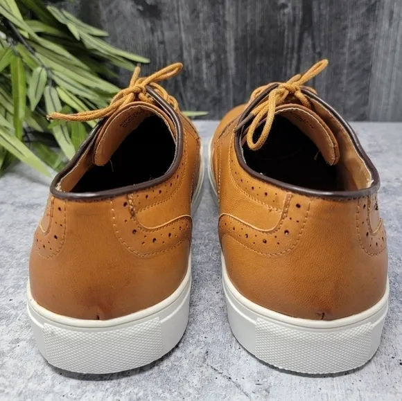 Adolfo | Camel Wingtip Oxford Tie Dress Shoes