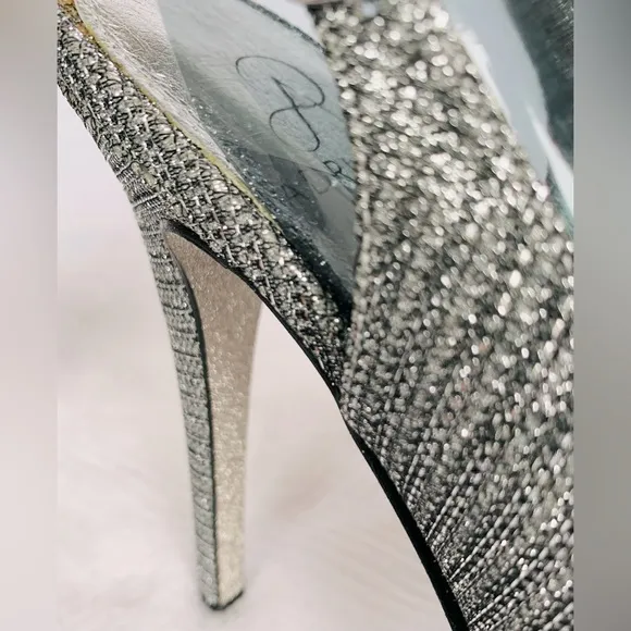 Adrianna Papell Rita Slingback Metallic Stiletto Open Peep Toe Heels - NWOB