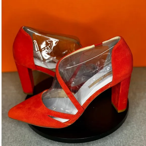 Adrienne Vittadini Nath D'Orsay Pumps Orange Suede Size 7 NEW