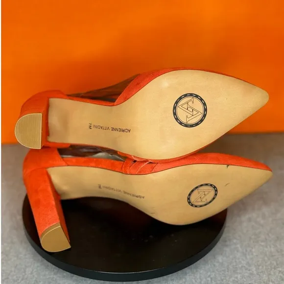 Adrienne Vittadini Nath D'Orsay Pumps Orange Suede Size 7 NEW