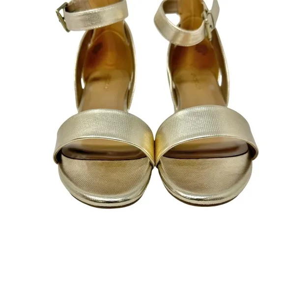 Aerosoles New Willowbrook Wedges Sandals Gold Metallic Holiday Party Size 12