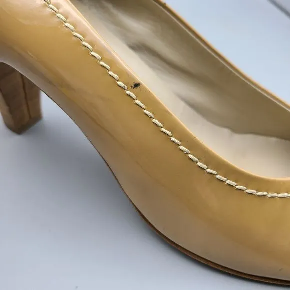 AGL ATTILIO GIUSTI LEOMBRUNI pumps heel shoes Nude Patent Leather sz 11 41