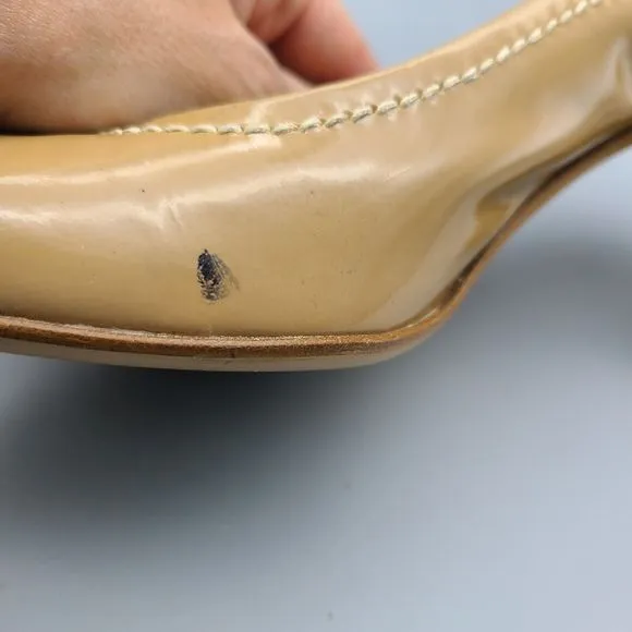 AGL ATTILIO GIUSTI LEOMBRUNI pumps heel shoes Nude Patent Leather sz 11 41
