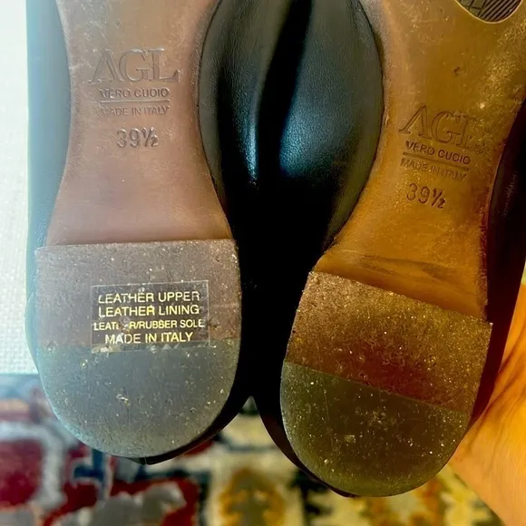 😎AGL Monika Cap Toe Ballet Flat, size391/2 , *buckle strap 😎 leather flats