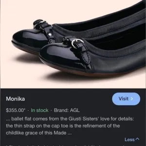 😎AGL Monika Cap Toe Ballet Flat, size391/2 , *buckle strap 😎 leather flats