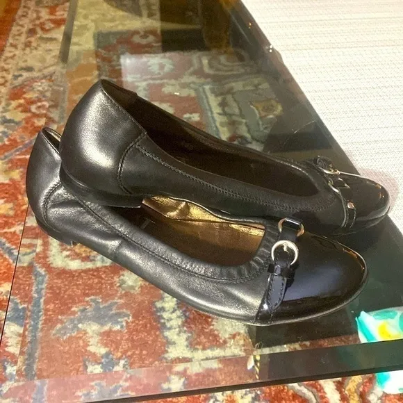 😎AGL Monika Cap Toe Ballet Flat, size391/2 , *buckle strap 😎 leather flats