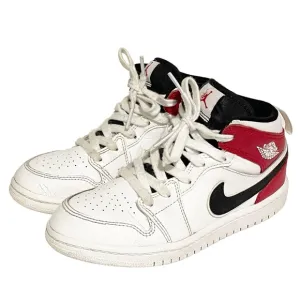 Air Jordan 1 Youth Size 1 Mid Chicago Shoes White Red Black 554724-116