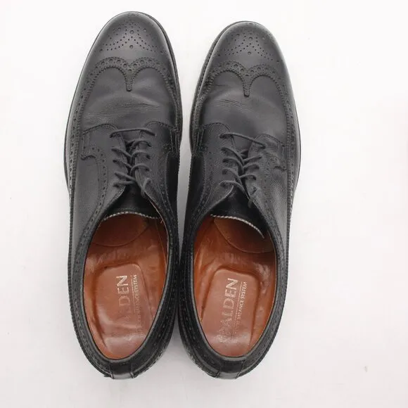Alden 679 Men’s US 12 AA Wingtip Oxford Black Leather Dress Shoes Lace Up