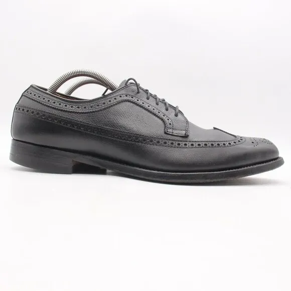 Alden 679 Men’s US 12 AA Wingtip Oxford Black Leather Dress Shoes Lace Up