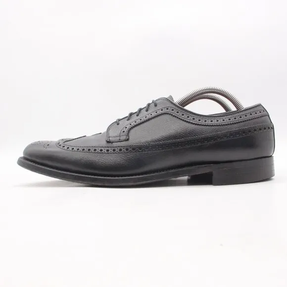 Alden 679 Men’s US 12 AA Wingtip Oxford Black Leather Dress Shoes Lace Up