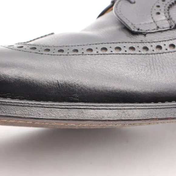 Alden 679 Men’s US 12 AA Wingtip Oxford Black Leather Dress Shoes Lace Up