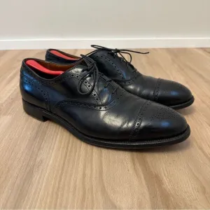 Alden 909 Medallion Tip Bal Black Calfskin Oxford Men’s Dress Shoes