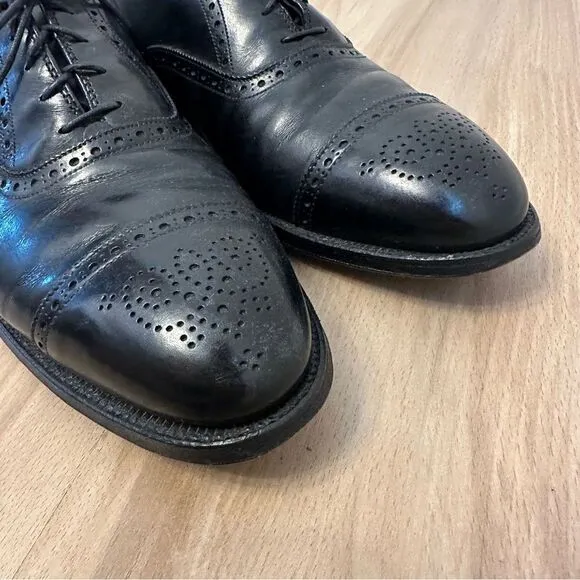 Alden 909 Medallion Tip Bal Black Calfskin Oxford Men’s Dress Shoes