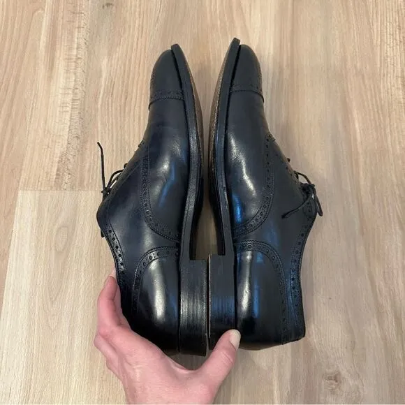 Alden 909 Medallion Tip Bal Black Calfskin Oxford Men’s Dress Shoes