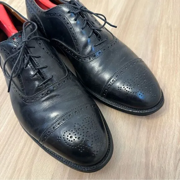 Alden 909 Medallion Tip Bal Black Calfskin Oxford Men’s Dress Shoes