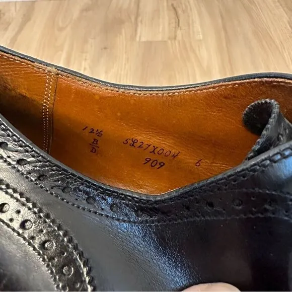 Alden 909 Medallion Tip Bal Black Calfskin Oxford Men’s Dress Shoes