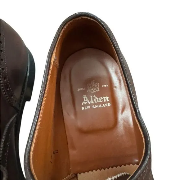 Alden Dress Shoes 913 Straight Tip Inner Vane Color Brown US 12 A/C