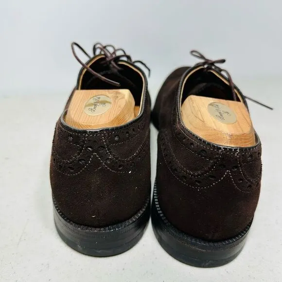 Alden Wingtip Bal Men's Size 10AAAA/AA  Dress Shoes 904 Brown Suede Leather
