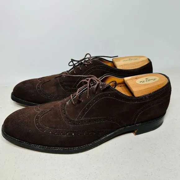 Alden Wingtip Bal Men's Size 10AAAA/AA  Dress Shoes 904 Brown Suede Leather