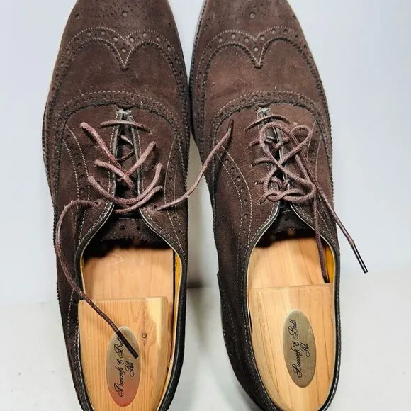 Alden Wingtip Bal Men's Size 10AAAA/AA  Dress Shoes 904 Brown Suede Leather