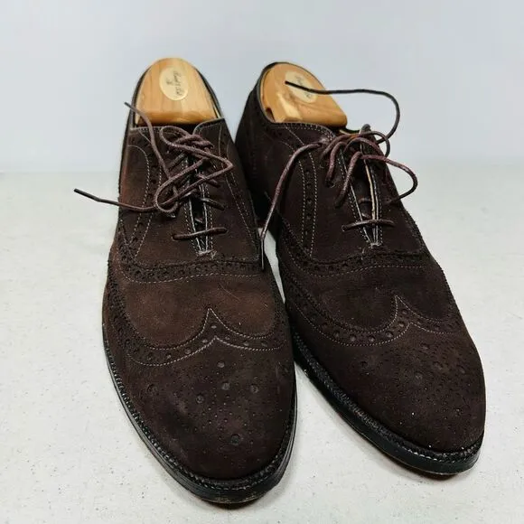 Alden Wingtip Bal Men's Size 10AAAA/AA  Dress Shoes 904 Brown Suede Leather