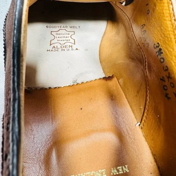 Alden Wingtip Bal Men's Size 10AAAA/AA  Dress Shoes 904 Brown Suede Leather