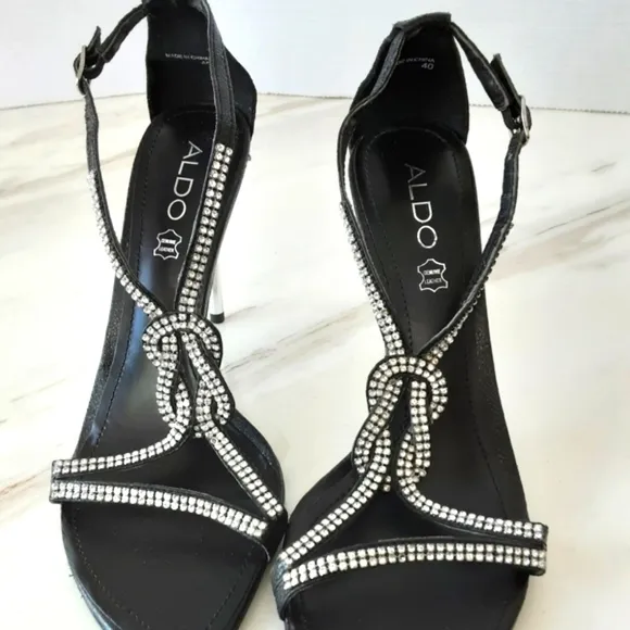 ALDO FLOFIFI WEDDING SNAKE SKIN RHINESTONE STELETTOS SZ 10