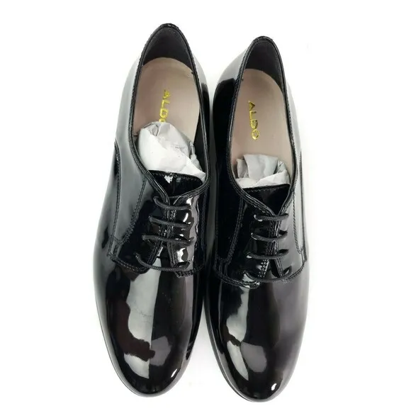 Aldo Laroamma Black Patent Leather Dress Derby Shoes Size UK 9.5 US 11