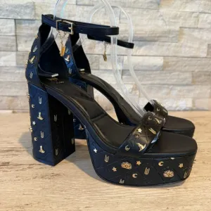 Aldo x Wicked Takeflight Size 8.5M Women’s Black Platform Block Heel Sandal NEW