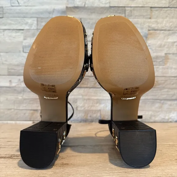 Aldo x Wicked Takeflight Size 8.5M Women’s Black Platform Block Heel Sandal NEW