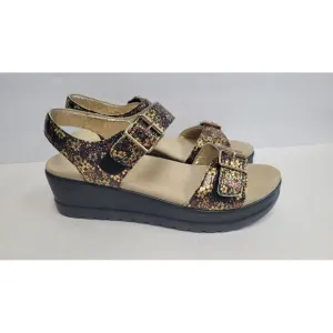 Alegria Morgyn Pretty Things Leather Multicol Women's Strap Wedge Sandals EU 41