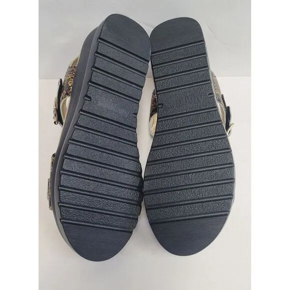 Alegria Morgyn Pretty Things Leather Multicol Women's Strap Wedge Sandals EU 41
