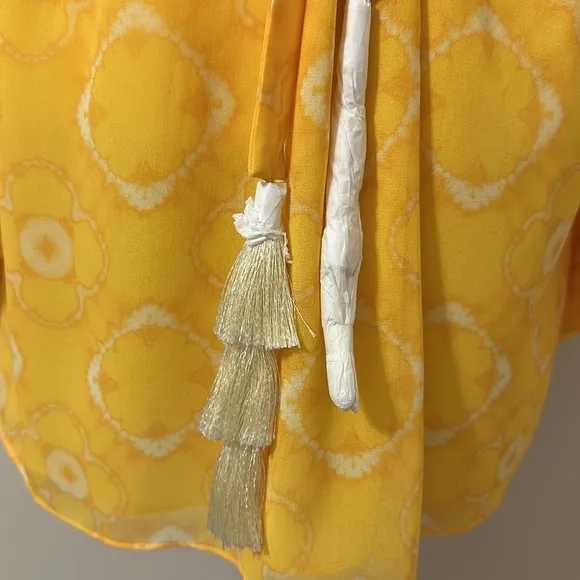 ALEXIS NWT Long Sleeve Yellow Luss Dress Size XS Resortwear Boho Beachy Chic