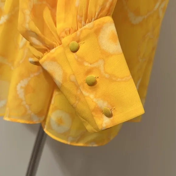 ALEXIS NWT Long Sleeve Yellow Luss Dress Size XS Resortwear Boho Beachy Chic