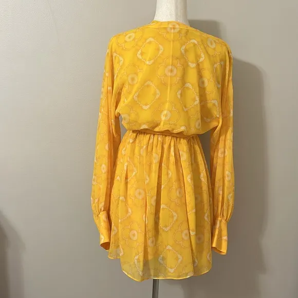 ALEXIS NWT Long Sleeve Yellow Luss Dress Size XS Resortwear Boho Beachy Chic