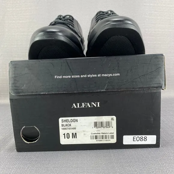 Alfani Sheldon Black Moc-Toe Derby Dress Shoes Mens 10M