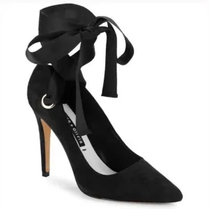 Alice Olivia Dominique tie ankle heels in black color Size 9.5