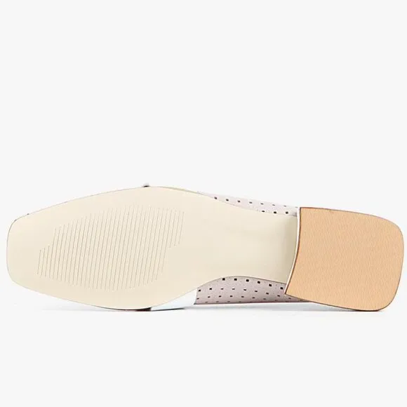 All Black Ballerina Pink cream color blocked Perforated Loafer Shoes NWT leather