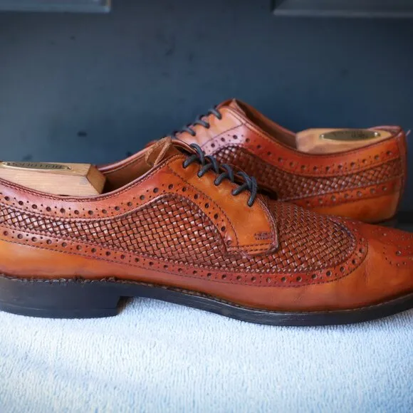 Allen Edmonds 8.5-D Boca Raton Brown Wingtip Derby Mens Dress Shoes