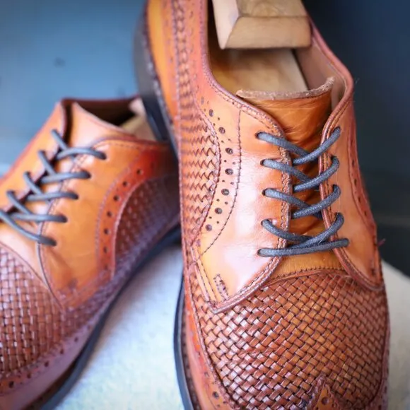 Allen Edmonds 8.5-D Boca Raton Brown Wingtip Derby Mens Dress Shoes