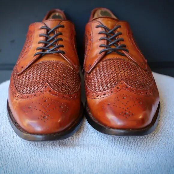 Allen Edmonds 8.5-D Boca Raton Brown Wingtip Derby Mens Dress Shoes
