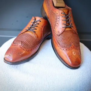 Allen Edmonds 8.5-D Boca Raton Brown Wingtip Derby Mens Dress Shoes