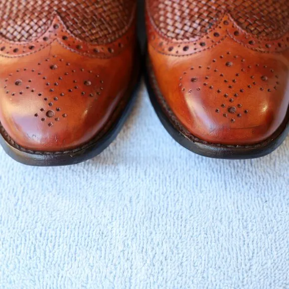 Allen Edmonds 8.5-D Boca Raton Brown Wingtip Derby Mens Dress Shoes